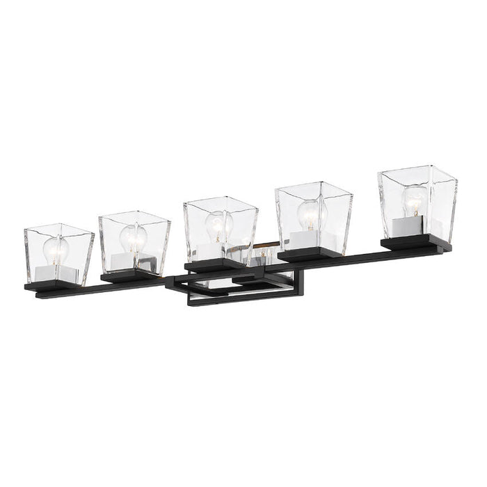 Bleeker Street Matte Black Chrome 5 Light Vanity - Bath & Vanity