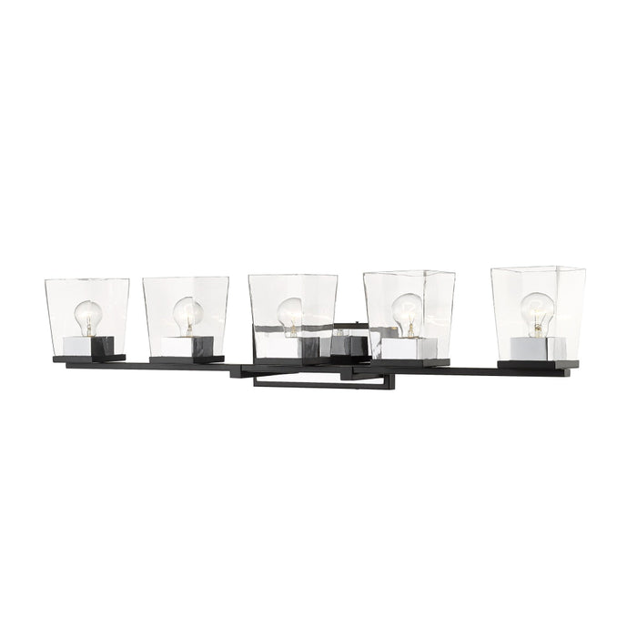 Bleeker Street Matte Black Chrome 5 Light Vanity | theLightShop