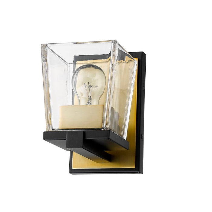 Bleeker Street Matte Black Olde Brass 1 Light Wall Sconce - Wall Sconces
