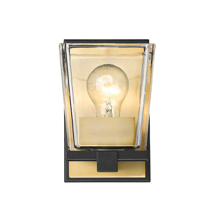 Bleeker Street Matte Black Olde Brass 1 Light Wall Sconce - Wall Sconces