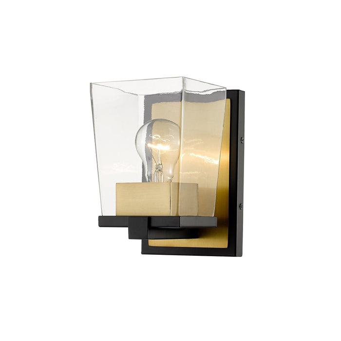 Bleeker Street Matte Black Olde Brass 1 Light Wall Sconce | theLightShop