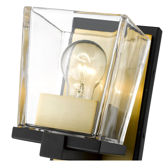 Bleeker Street Matte Black Olde Brass 1 Light Wall Sconce - Wall Sconces