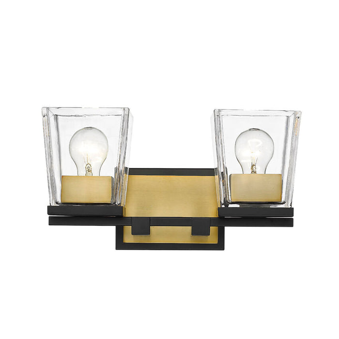 Bleeker Street Matte Black Olde Brass 2 Light Vanity - Bath & Vanity