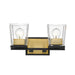 Bleeker Street Matte Black Olde Brass 2 Light Vanity - Bath & Vanity