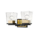 Bleeker Street Matte Black Olde Brass 2 Light Vanity | theLightShop
