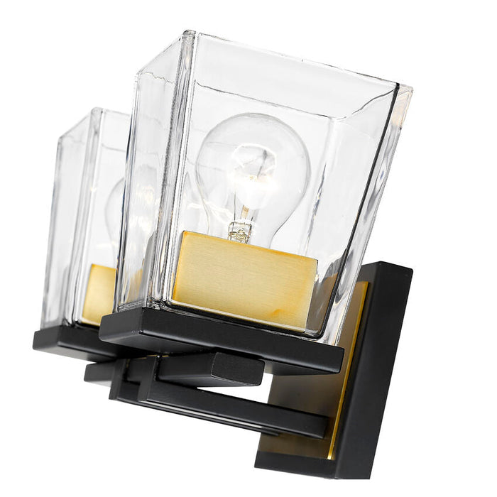 Bleeker Street Matte Black Olde Brass 2 Light Vanity - Bath & Vanity