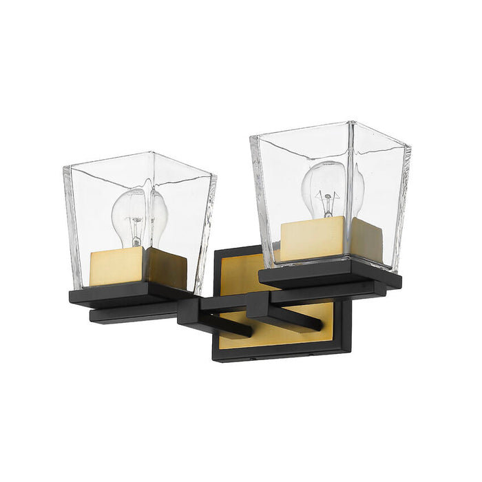 Bleeker Street Matte Black Olde Brass 2 Light Vanity - Bath & Vanity