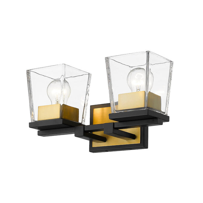 Bleeker Street Matte Black Olde Brass 2 Light Vanity - Bath & Vanity