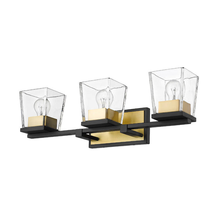Bleeker Street Matte Black Olde Brass 3 Light Vanity - Bath & Vanity