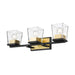 Bleeker Street Matte Black Olde Brass 3 Light Vanity - Bath & Vanity