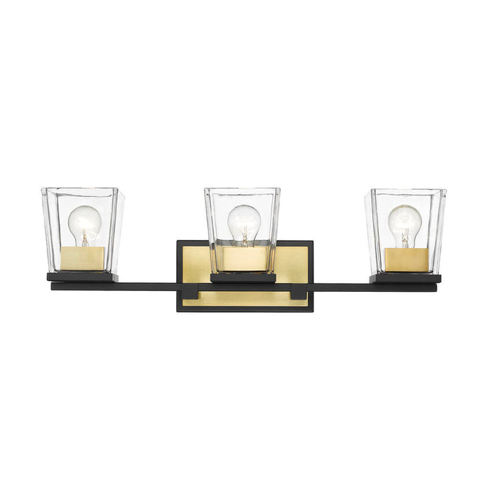 Bleeker Street Matte Black Olde Brass 3 Light Vanity - Bath & Vanity