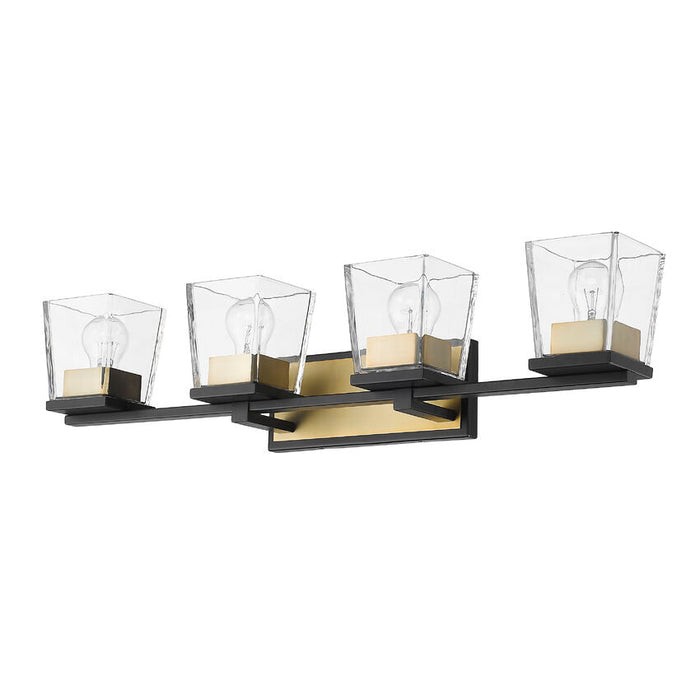 Bleeker Street Matte Black Olde Brass 4 Light Vanity - Bath & Vanity