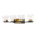 Bleeker Street Matte Black Olde Brass 4 Light Vanity | theLightShop
