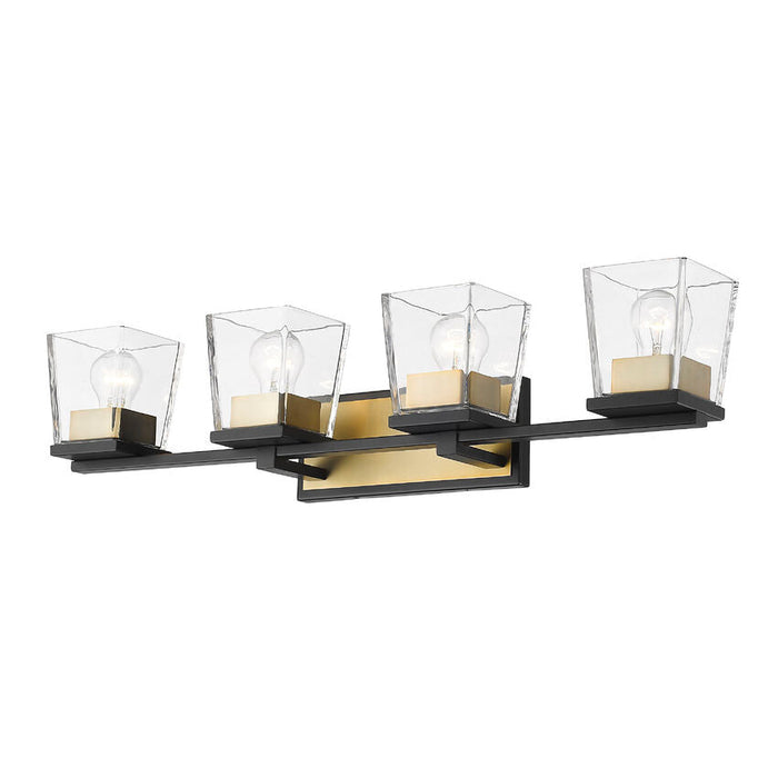 Bleeker Street Matte Black Olde Brass 4 Light Vanity - Bath & Vanity