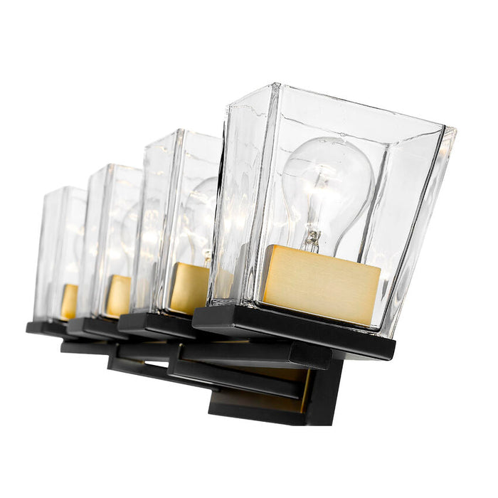 Bleeker Street Matte Black Olde Brass 4 Light Vanity - Bath & Vanity
