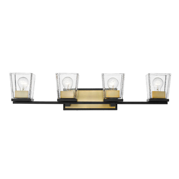 Bleeker Street Matte Black Olde Brass 4 Light Vanity - Bath & Vanity