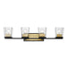 Bleeker Street Matte Black Olde Brass 4 Light Vanity - Bath & Vanity
