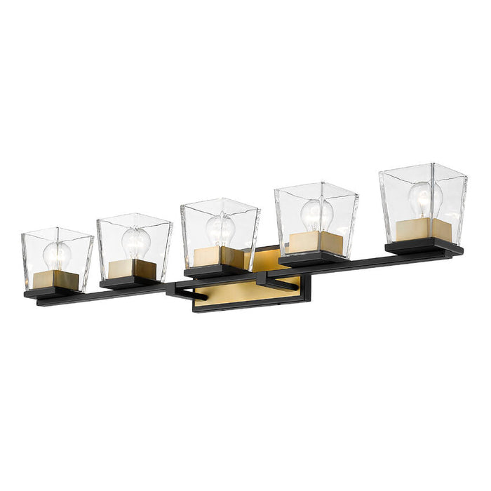 Bleeker Street Matte Black Olde Brass 5 Light Vanity - Bath & Vanity