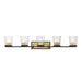 Bleeker Street Matte Black Olde Brass 5 Light Vanity - Bath & Vanity