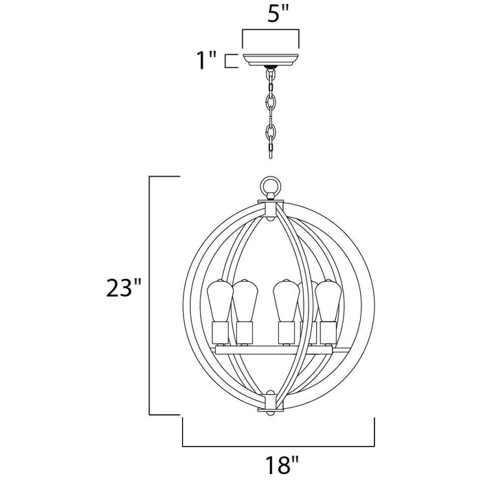 Bodega Bay Anthracite Chandelier - Chandeliers