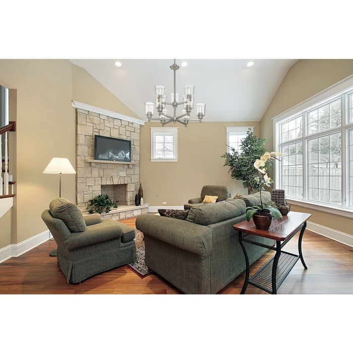 Bohin Brushed Nickel Chandelier - Chandeliers