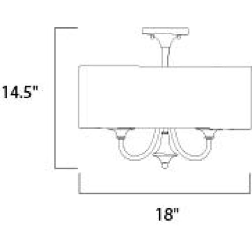 Bongo Satin Nickel Semi-Flush Mount - Semi-Flushmounts