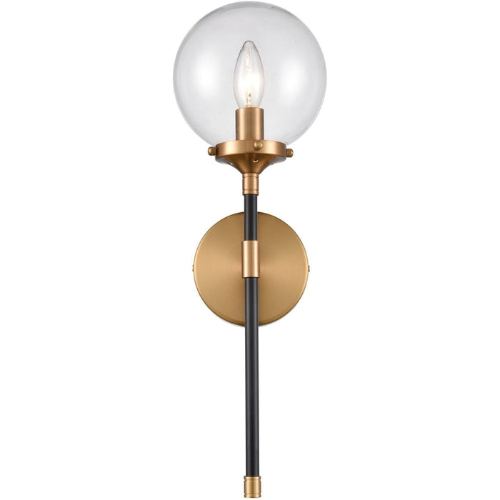 Boudreaux Matte Black Antique Gold Wall Sconce - Wall Sconce