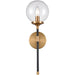 Boudreaux Matte Black Antique Gold Wall Sconce - Wall Sconce