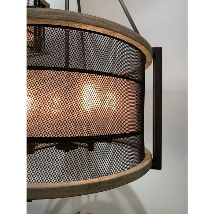 Boundry Black / Barn Wood / Antique Brass Chandelier - Chandeliers