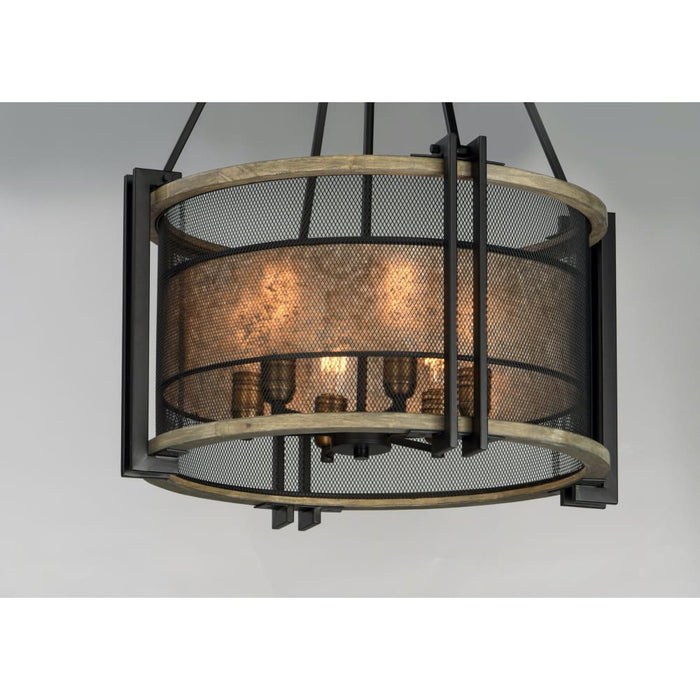 Boundry Black / Barn Wood / Antique Brass Chandelier - Chandeliers