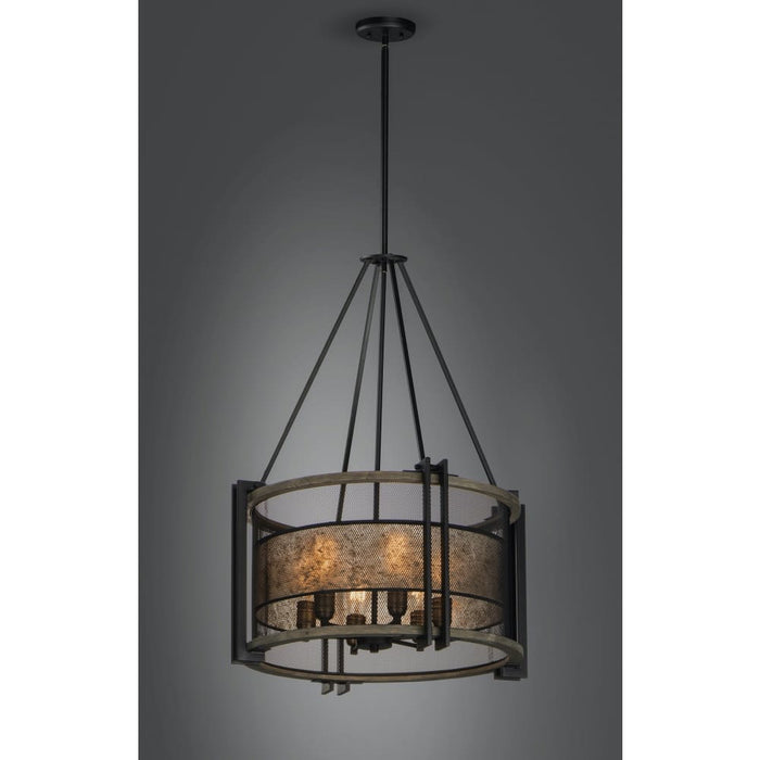 Boundry Black / Barn Wood / Antique Brass Chandelier - Chandeliers