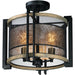 Boundry Black / Barn Wood / Antique Brass Flush Mount - Flushmounts
