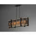 Boundry Black / Barn Wood / Antique Brass Linear Pendant - Pendants