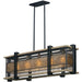 Boundry Black / Barn Wood / Antique Brass Linear Pendant - Pendants