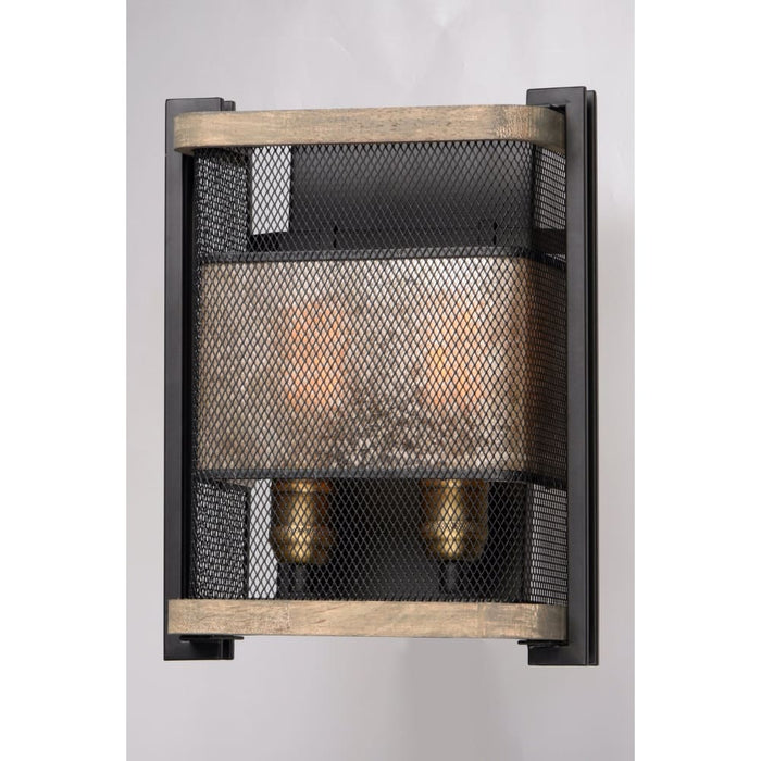 Boundry Black / Barn Wood / Antique Brass Wall Sconce - Wall Sconce