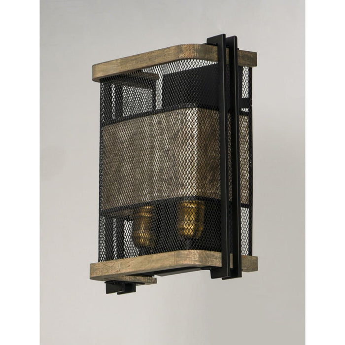 Boundry Black / Barn Wood / Antique Brass Wall Sconce - Wall Sconce