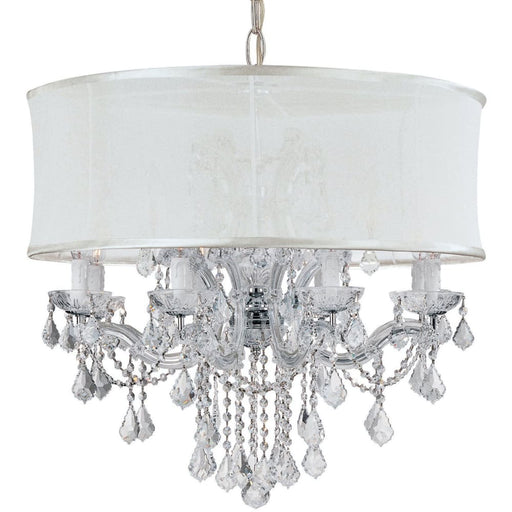 Brentwood 12 Light Smooth Shade Polished Chrome Chandelier - Swarovski Spectra - Chandeliers