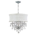 Brentwood 6 Light Crystal Polished Chrome Drum Shade Mini Chandelier - Chandeliers