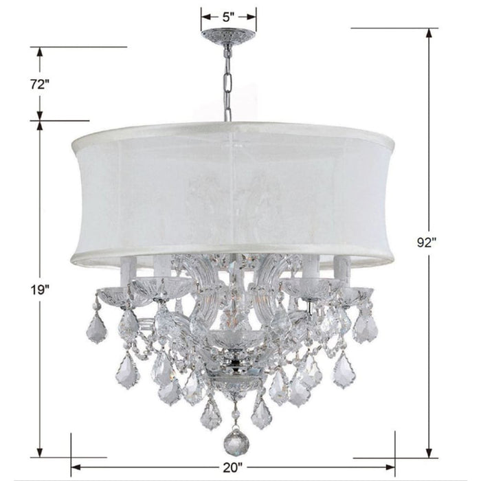 Brentwood 6 Light Crystal Polished Chrome Drum Shade Mini Chandelier - Chandeliers