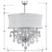Brentwood 6 Light Crystal Polished Chrome Drum Shade Mini Chandelier - Chandeliers