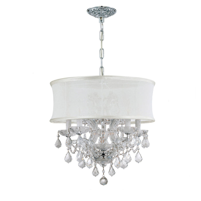 Brentwood 6 Light Crystal Polished Chrome Drum Shade Mini Chandelier - Chandeliers
