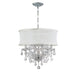 Brentwood 6 Light Crystal Polished Chrome Drum Shade Mini Chandelier - Chandeliers