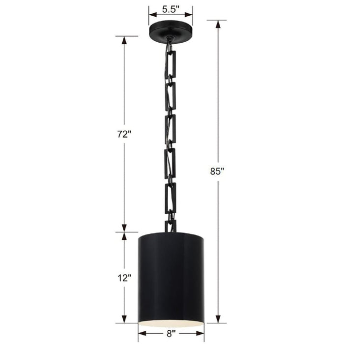 Brian Patrick Flynn for Crystorama Alston 1 Light Matte Black Mini Chandelier - Chandeliers