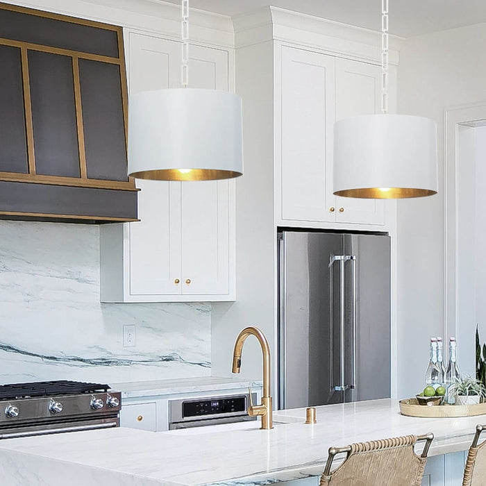 Brian Patrick Flynn for Crystorama Alston 1 Light Matte White Antique Gold Mini Chandelier - Chandeliers