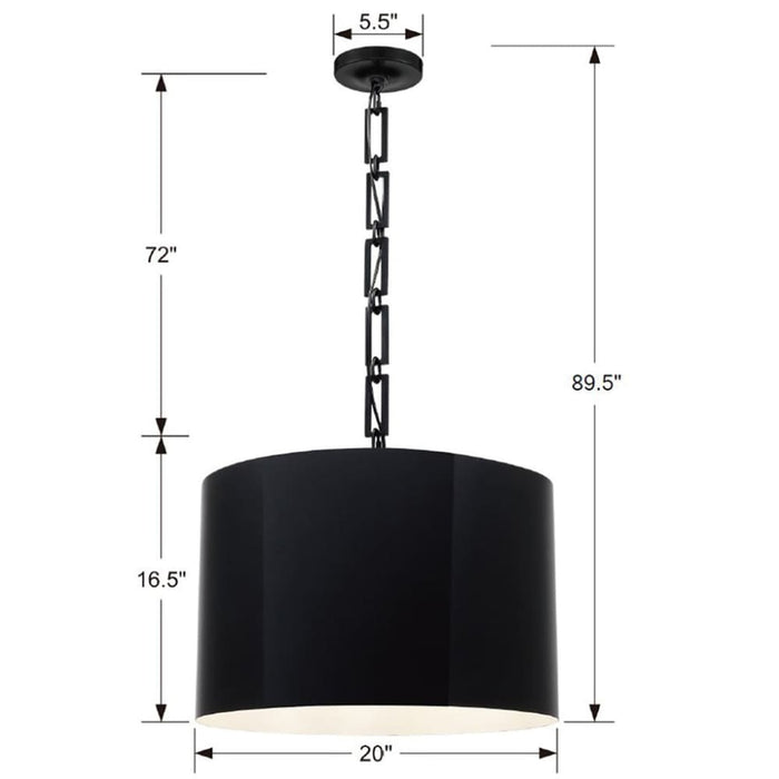 Brian Patrick Flynn for Crystorama Alston 6 Light Matte Black Chandelier - Chandeliers