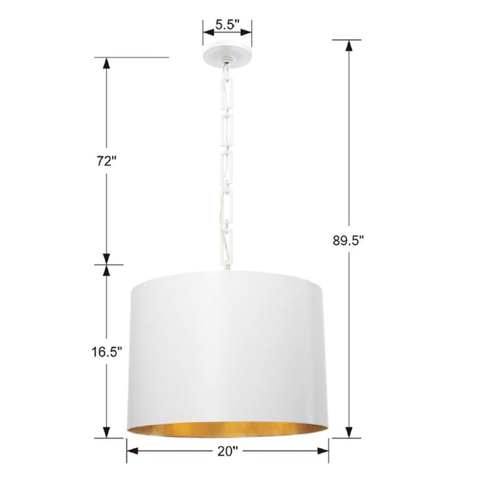 Brian Patrick Flynn for Crystorama Alston 6 Light Matte White Antique Gold Chandelier - Chandeliers