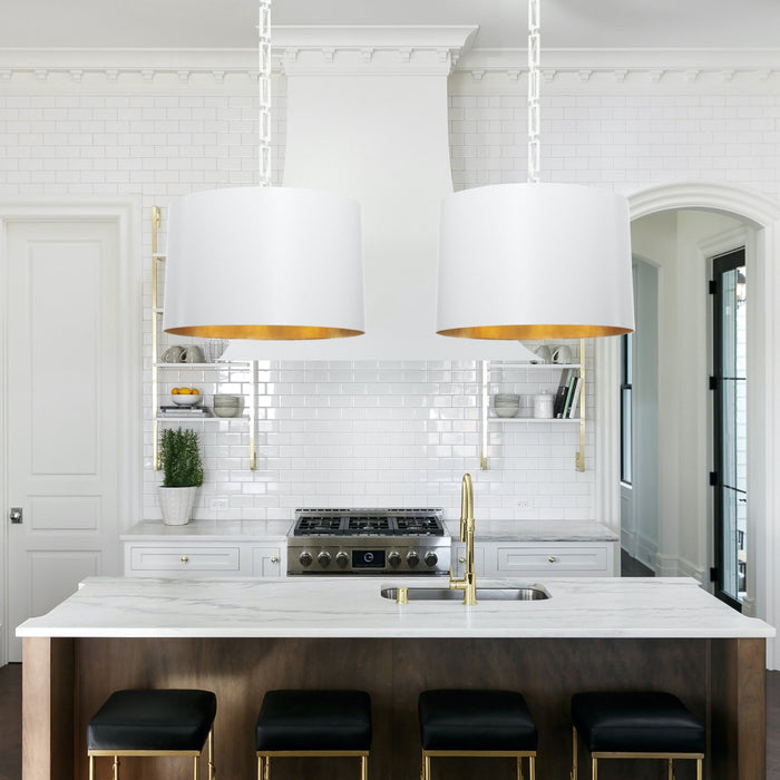 Brian Patrick Flynn for Crystorama Alston 6 Light Matte White Antique Gold Chandelier - Chandeliers