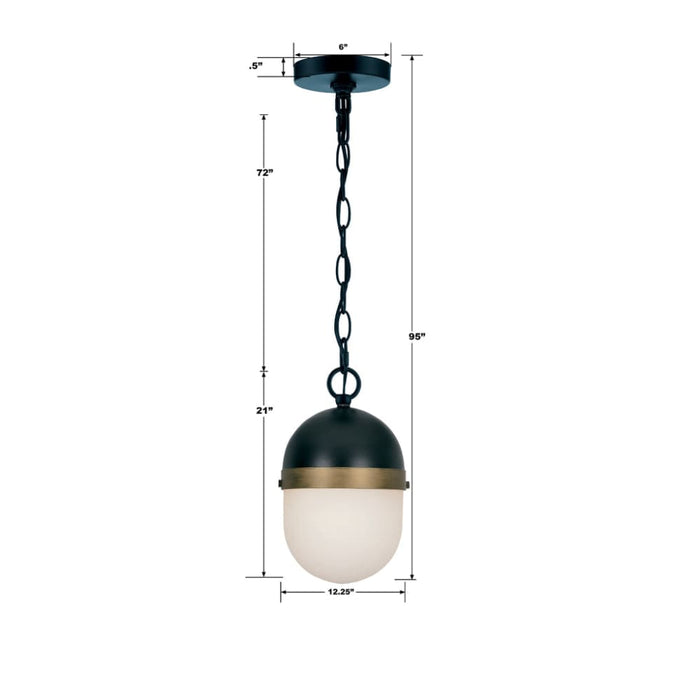 Brian Patrick Flynn for Crystorama Capsule Outdoor 3 Light Matte Black Textured Gold Pendant - Outdoor Pendants