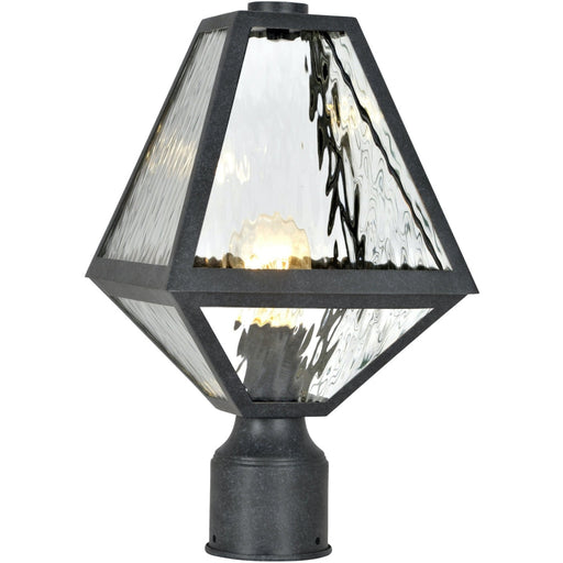 Brian Patrick Flynn for Crystorama Glacier 1 Light Black Charcoal Small Post Lantern - Outdoor Post Lantern