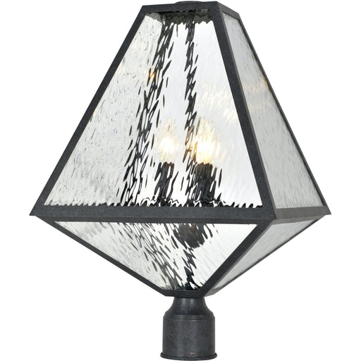 Brian Patrick Flynn for Crystorama Glacier 3 Light Black Charcoal Large Post Lantern - Outdoor Post Lantern